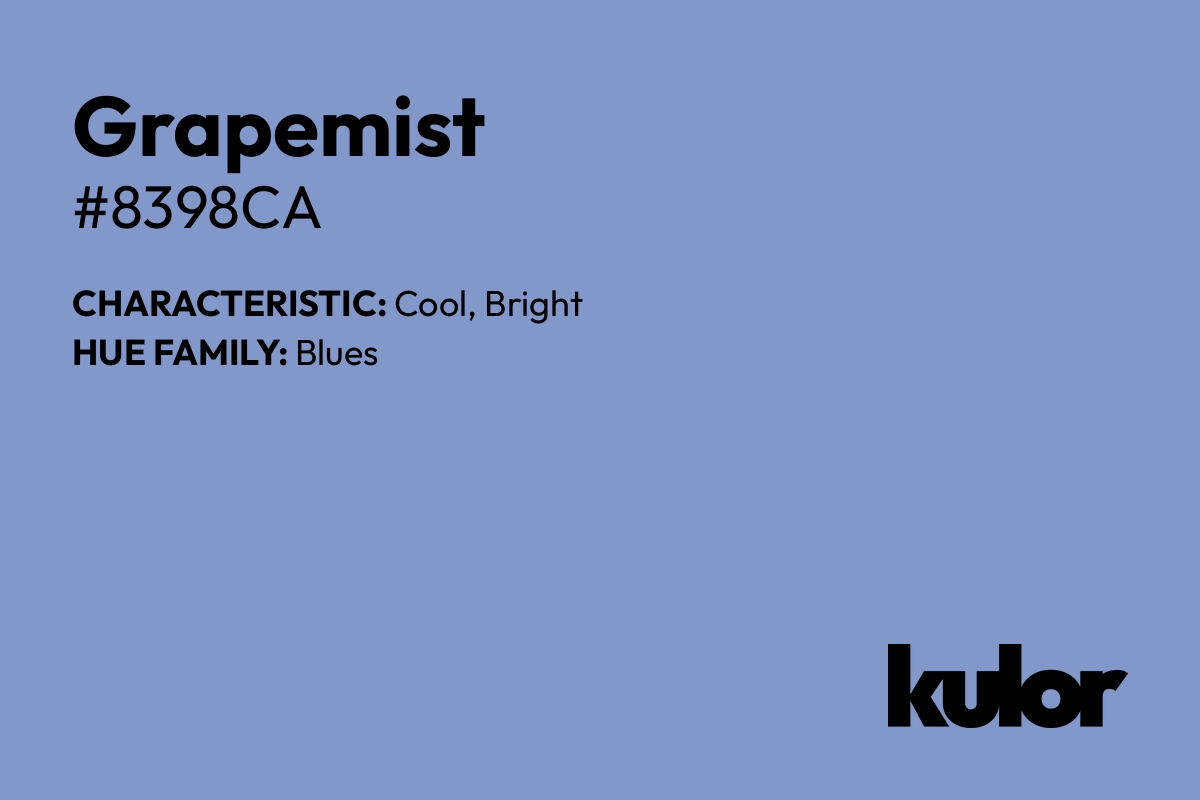 Grapemist is a color with a HTML hex code of #8398ca.