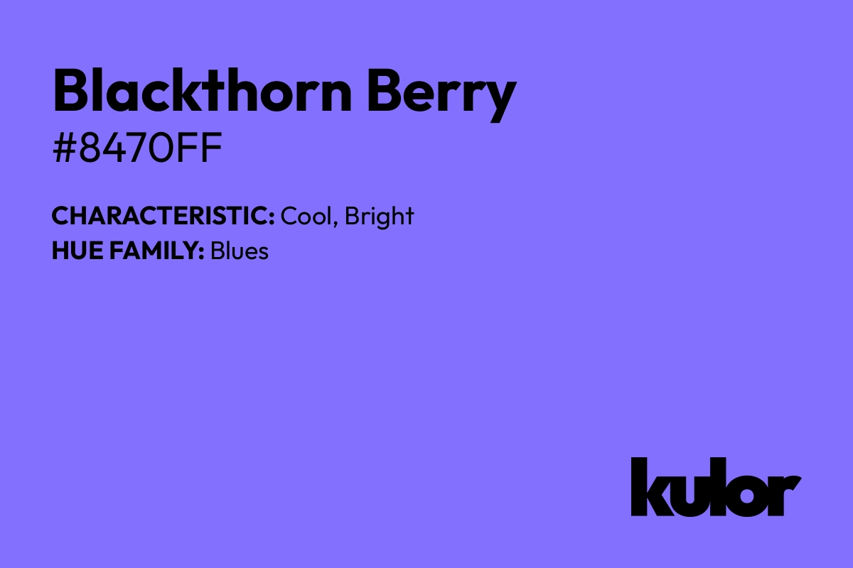 Blackthorn Berry is a color with a HTML hex code of #8470ff.