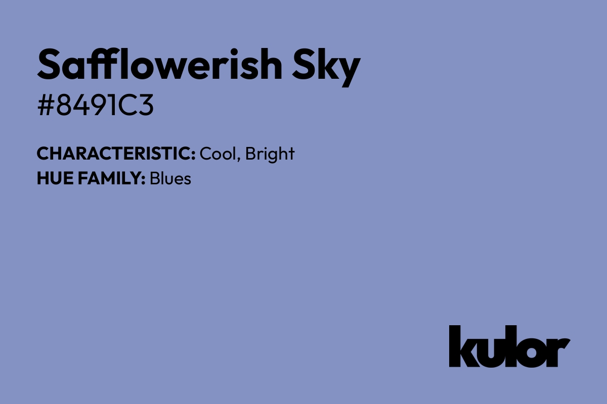 Safflowerish Sky is a color with a HTML hex code of #8491c3.