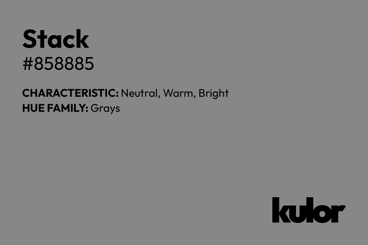 Stack is a color with a HTML hex code of #858885.