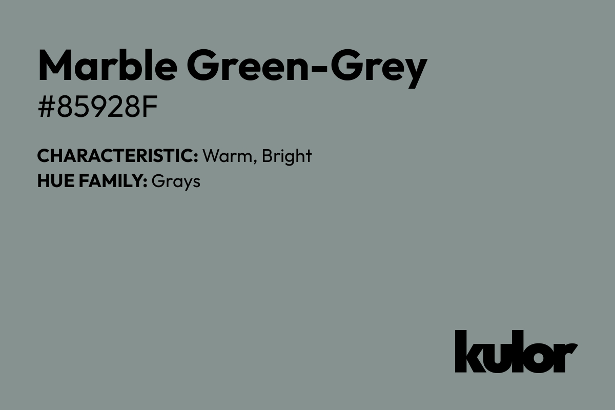 Marble Green-Grey is a color with a HTML hex code of #85928f.