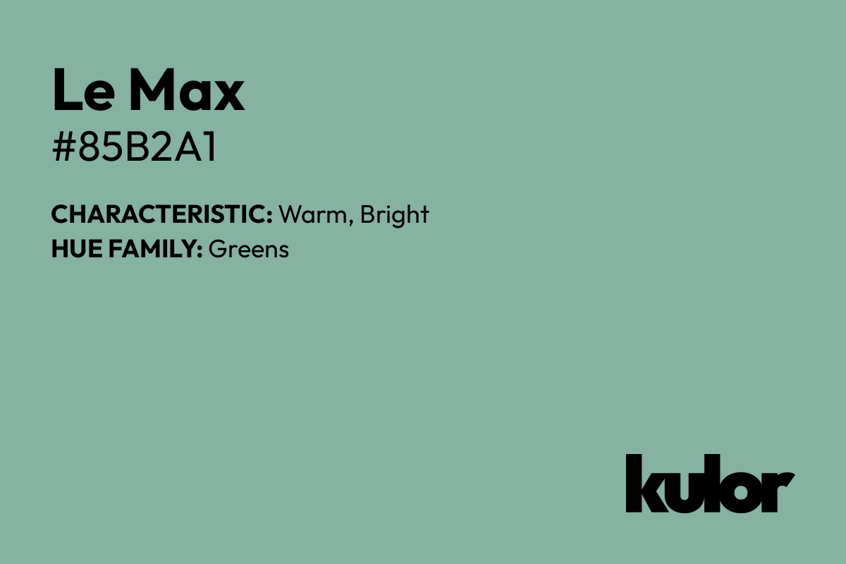 Le Max is a color with a HTML hex code of #85b2a1.