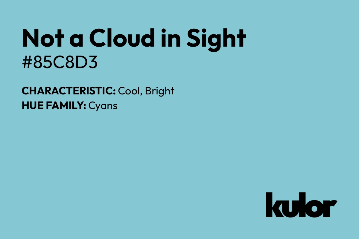 Not a Cloud in Sight is a color with a HTML hex code of #85c8d3.