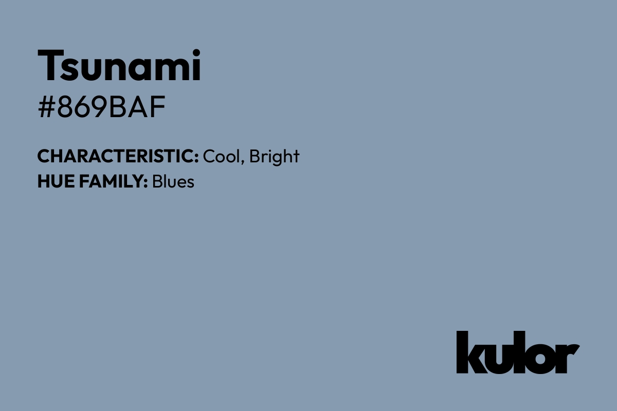 Tsunami is a color with a HTML hex code of #869baf.