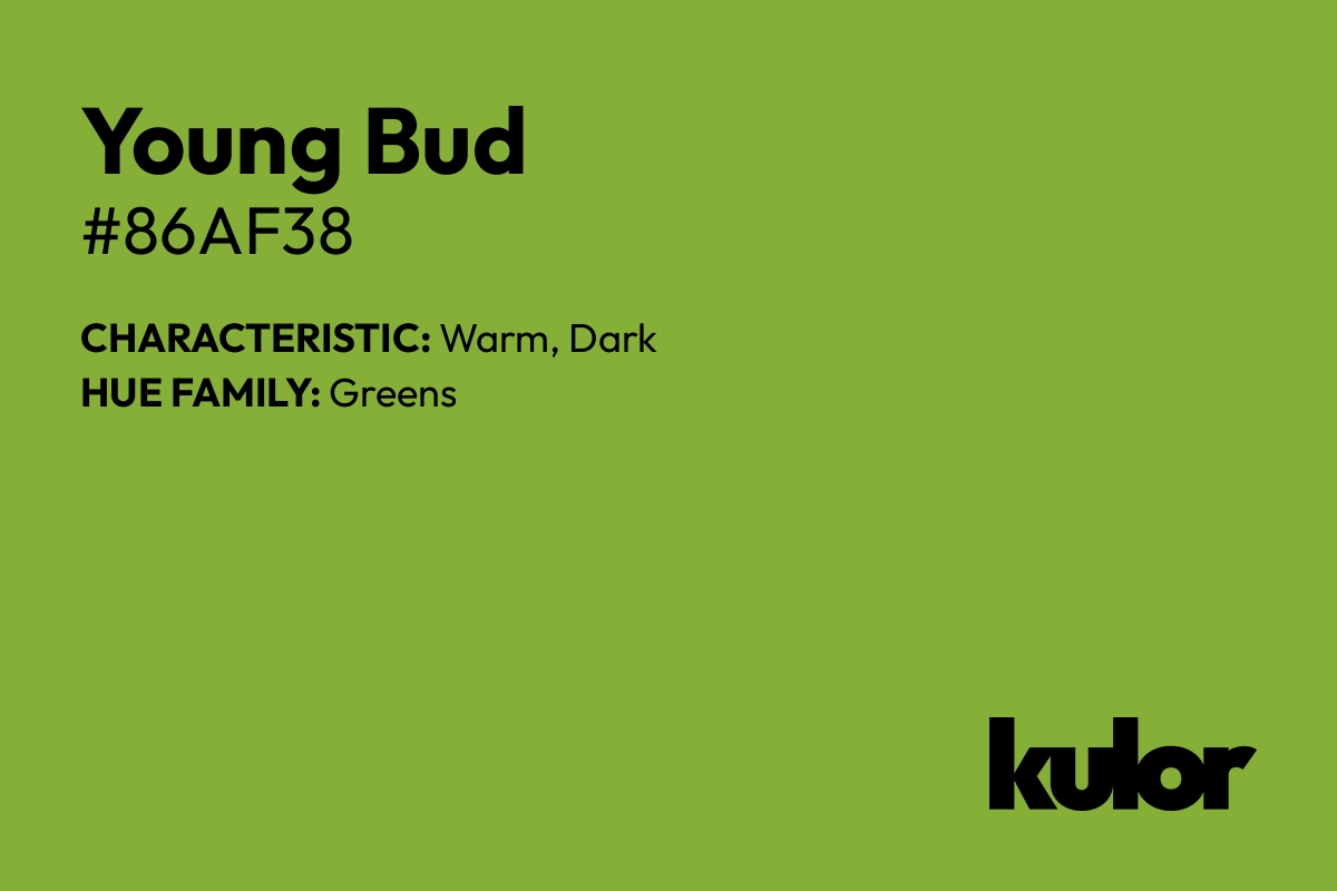 Young Bud is a color with a HTML hex code of #86af38.