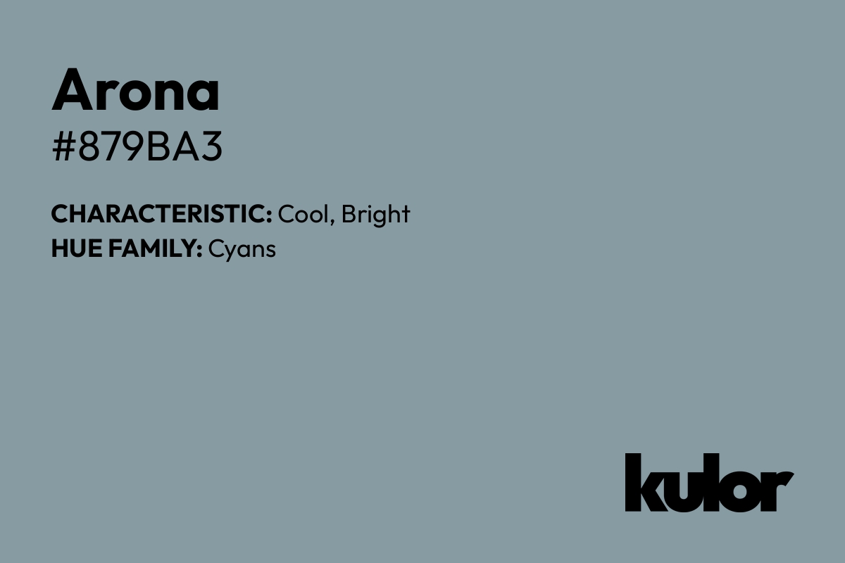 Arona is a color with a HTML hex code of #879ba3.