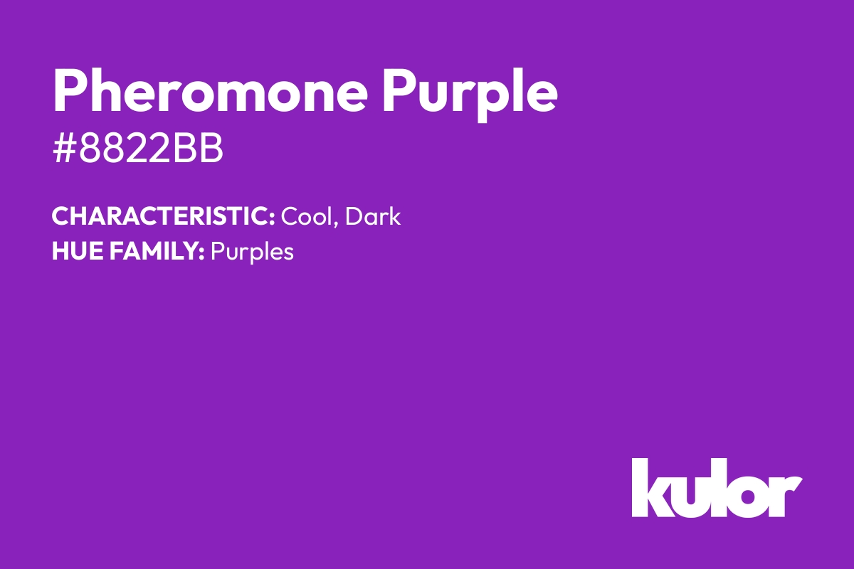 Pheromone Purple is a color with a HTML hex code of #8822bb.