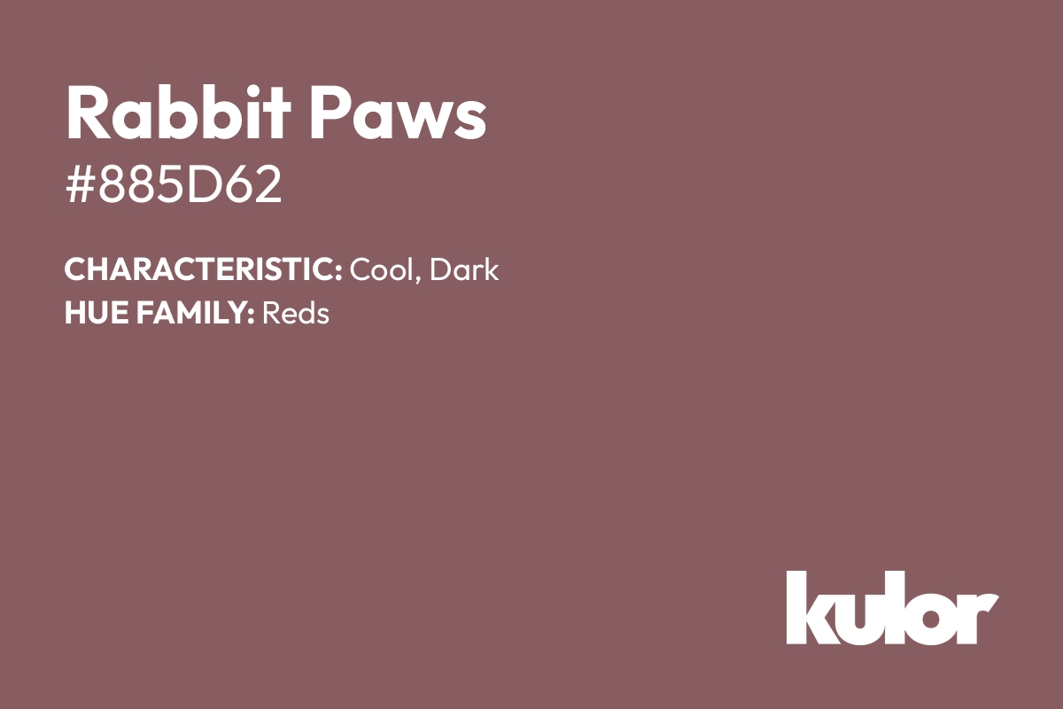 Rabbit Paws is a color with a HTML hex code of #885d62.