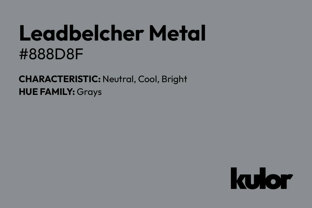 Leadbelcher Metal is a color with a HTML hex code of #888d8f.