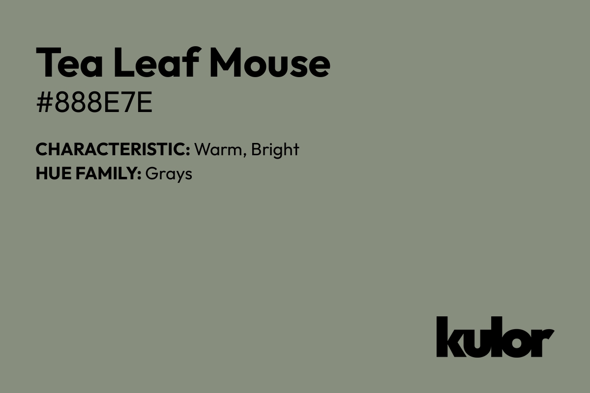 Tea Leaf Mouse is a color with a HTML hex code of #888e7e.