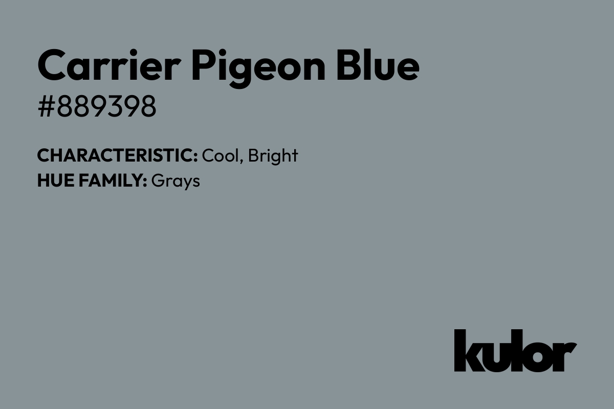 Carrier Pigeon Blue is a color with a HTML hex code of #889398.