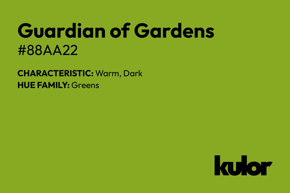 Guardian of Gardens is a color with a HTML hex code of #88aa22.