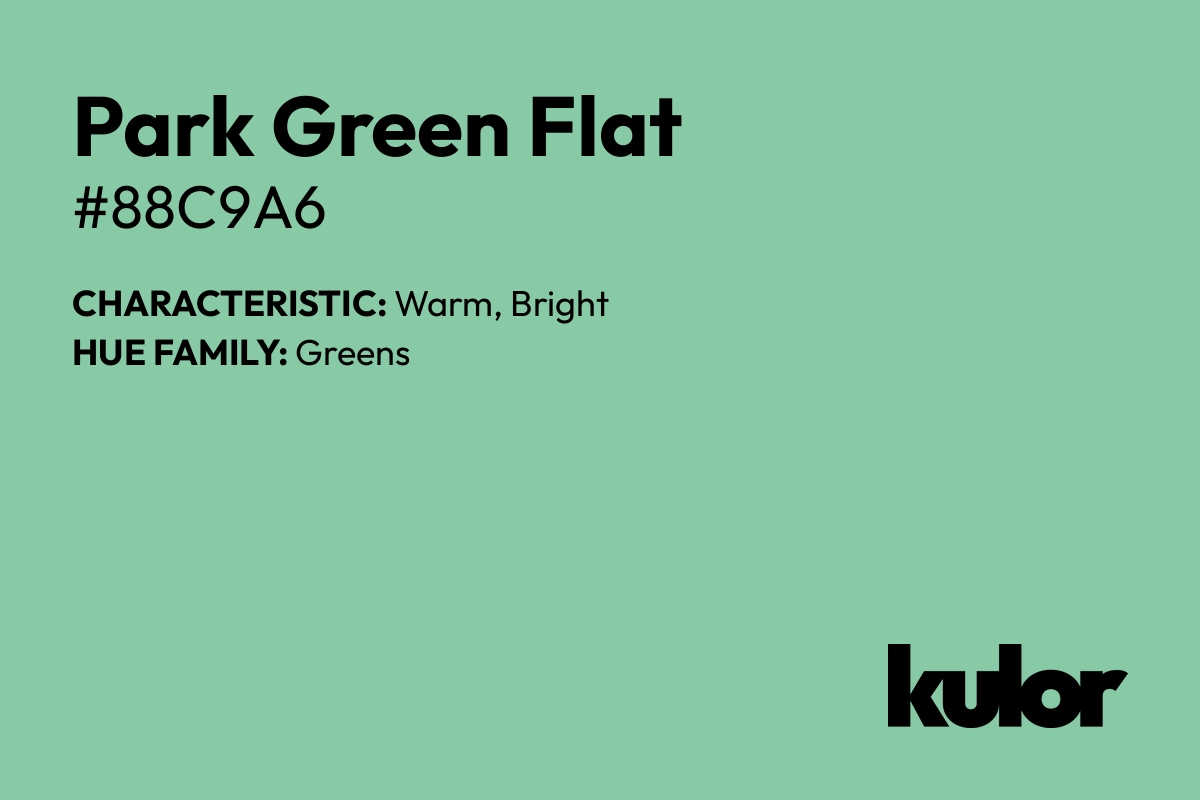 Park Green Flat is a color with a HTML hex code of #88c9a6.