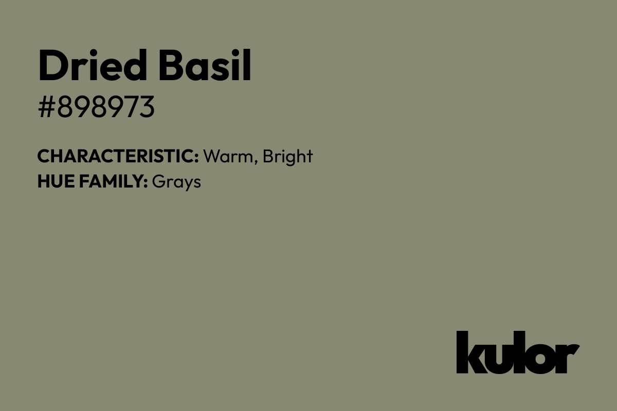 Dried Basil is a color with a HTML hex code of #898973.