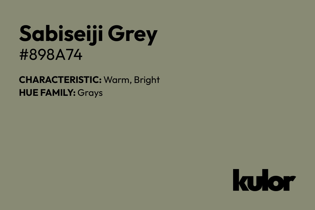 Sabiseiji Grey is a color with a HTML hex code of #898a74.