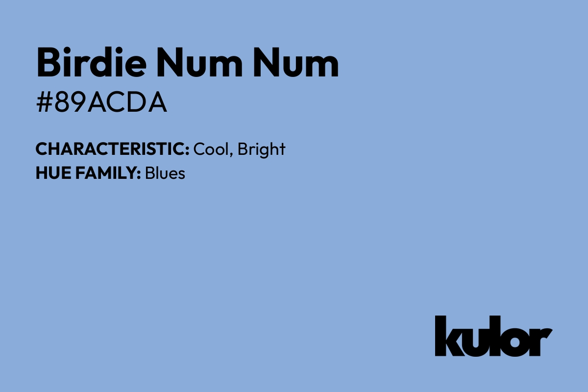 Birdie Num Num is a color with a HTML hex code of #89acda.