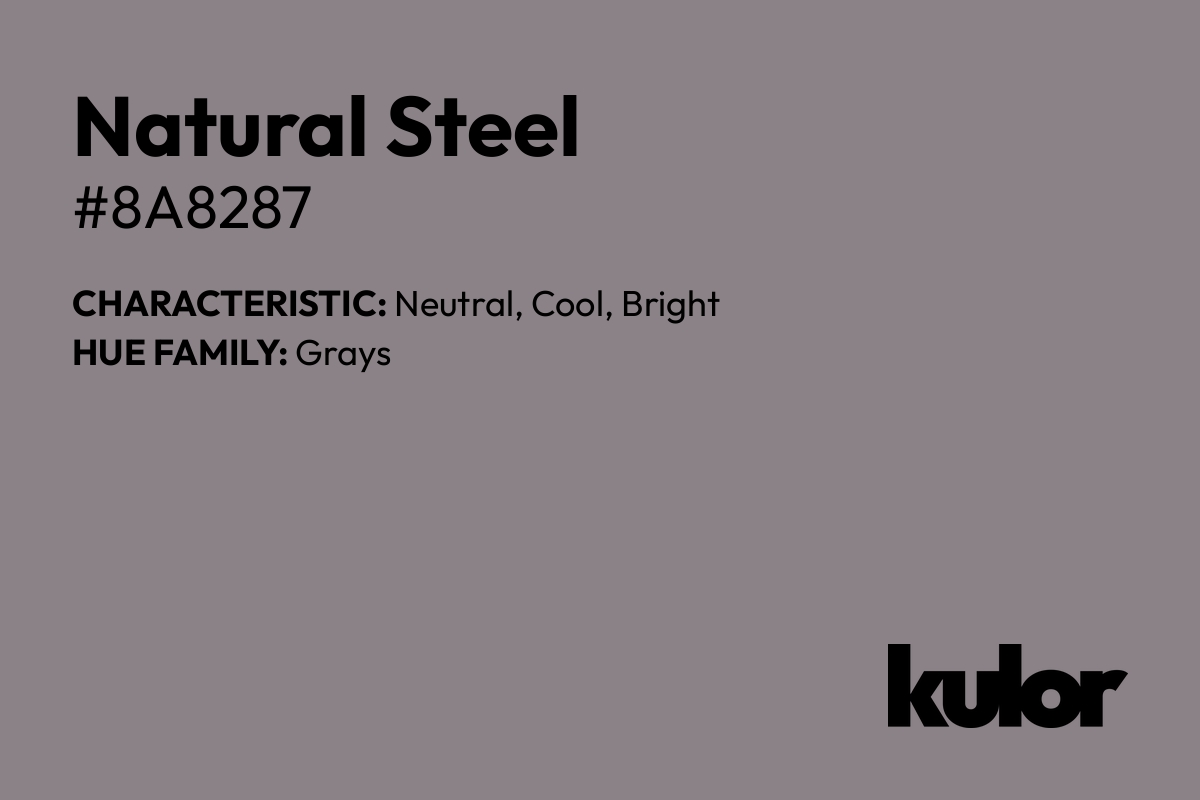 Natural Steel is a color with a HTML hex code of #8a8287.