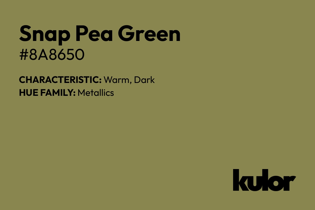 Snap Pea Green is a color with a HTML hex code of #8a8650.