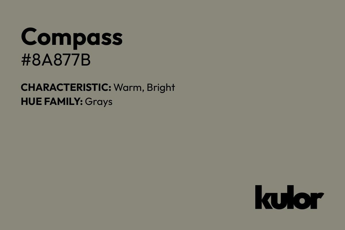 Compass is a color with a HTML hex code of #8a877b.