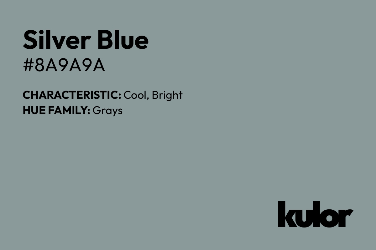 Silver Blue is a color with a HTML hex code of #8a9a9a.