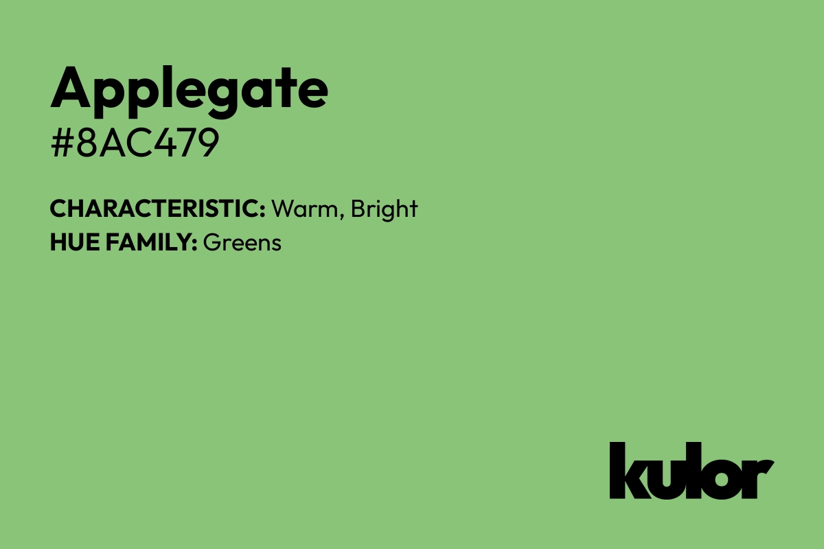 Applegate is a color with a HTML hex code of #8ac479.