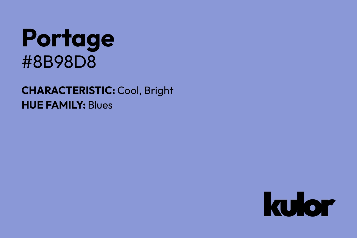 Portage is a color with a HTML hex code of #8b98d8.