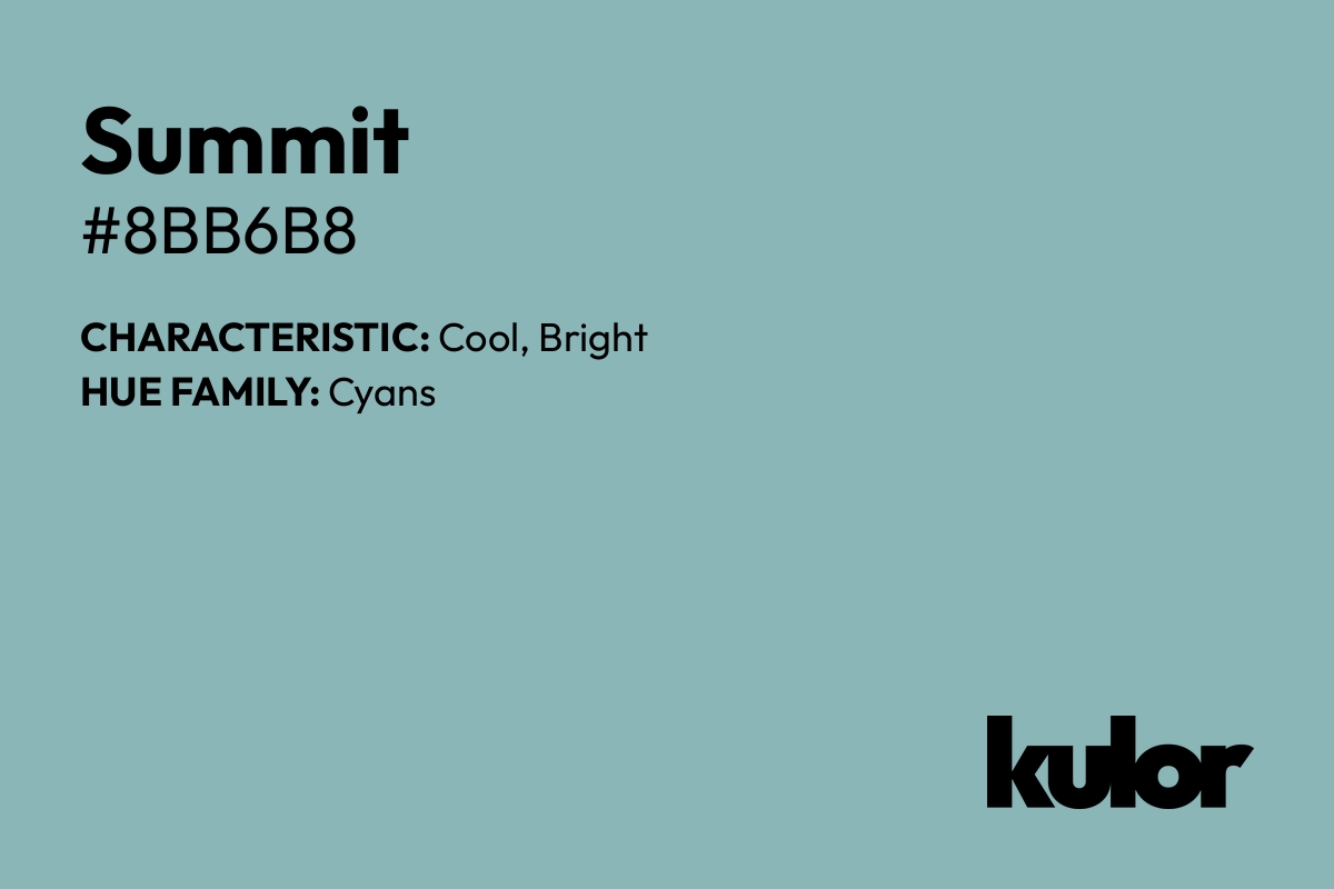 Summit is a color with a HTML hex code of #8bb6b8.