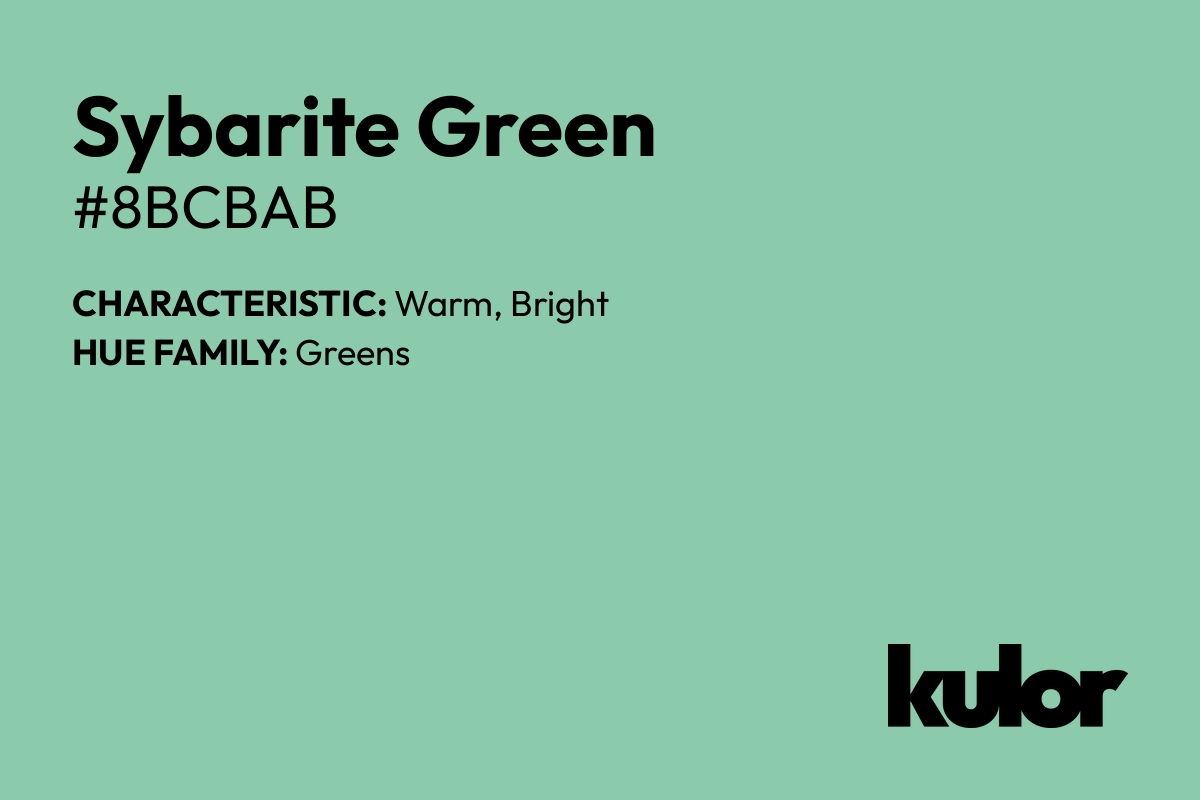 Sybarite Green is a color with a HTML hex code of #8bcbab.