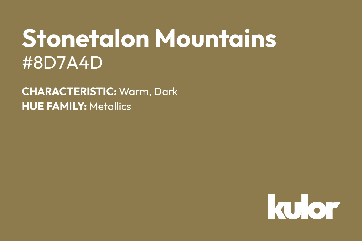 Stonetalon Mountains is a color with a HTML hex code of #8d7a4d.