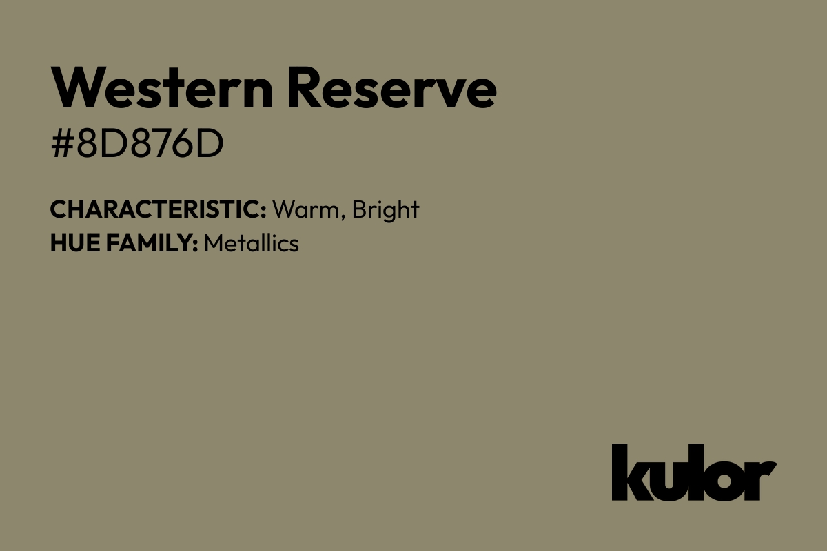 Western Reserve is a color with a HTML hex code of #8d876d.