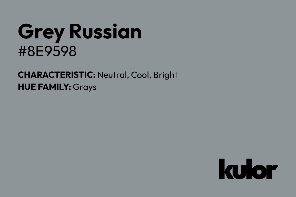 Grey Russian is a color with a HTML hex code of #8e9598.