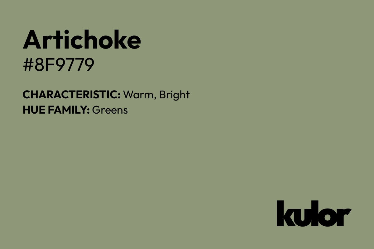 Artichoke is a color with a HTML hex code of #8f9779.