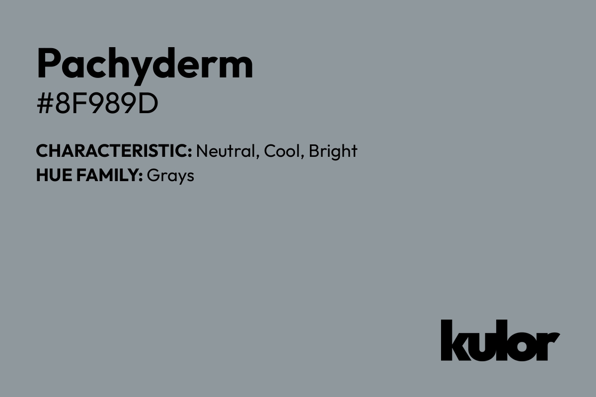 Pachyderm is a color with a HTML hex code of #8f989d.