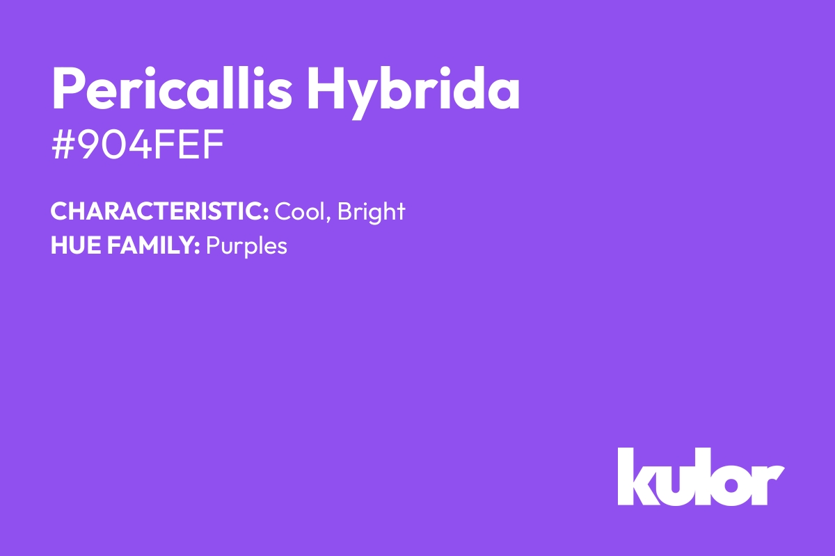 Pericallis Hybrida is a color with a HTML hex code of #904fef.