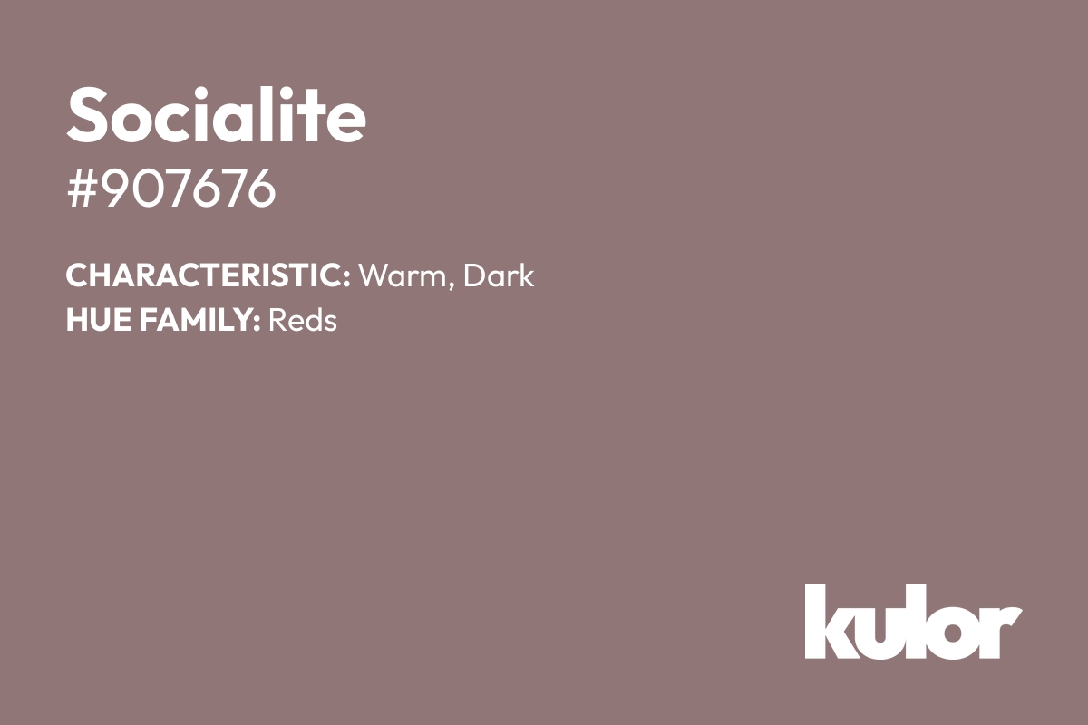 Socialite is a color with a HTML hex code of #907676.