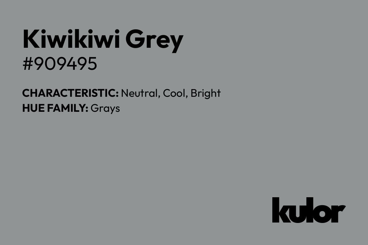 Kiwikiwi Grey is a color with a HTML hex code of #909495.