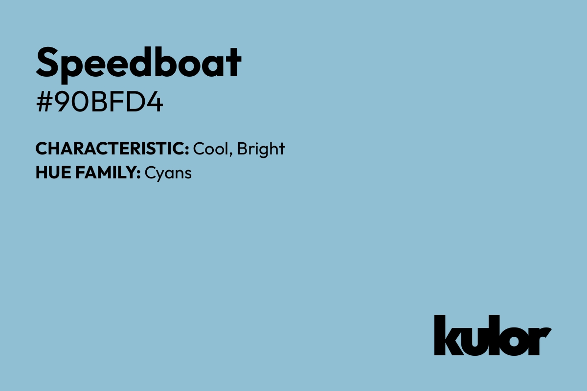 Speedboat is a color with a HTML hex code of #90bfd4.