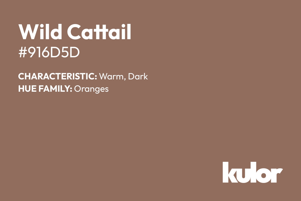 Wild Cattail is a color with a HTML hex code of #916d5d.