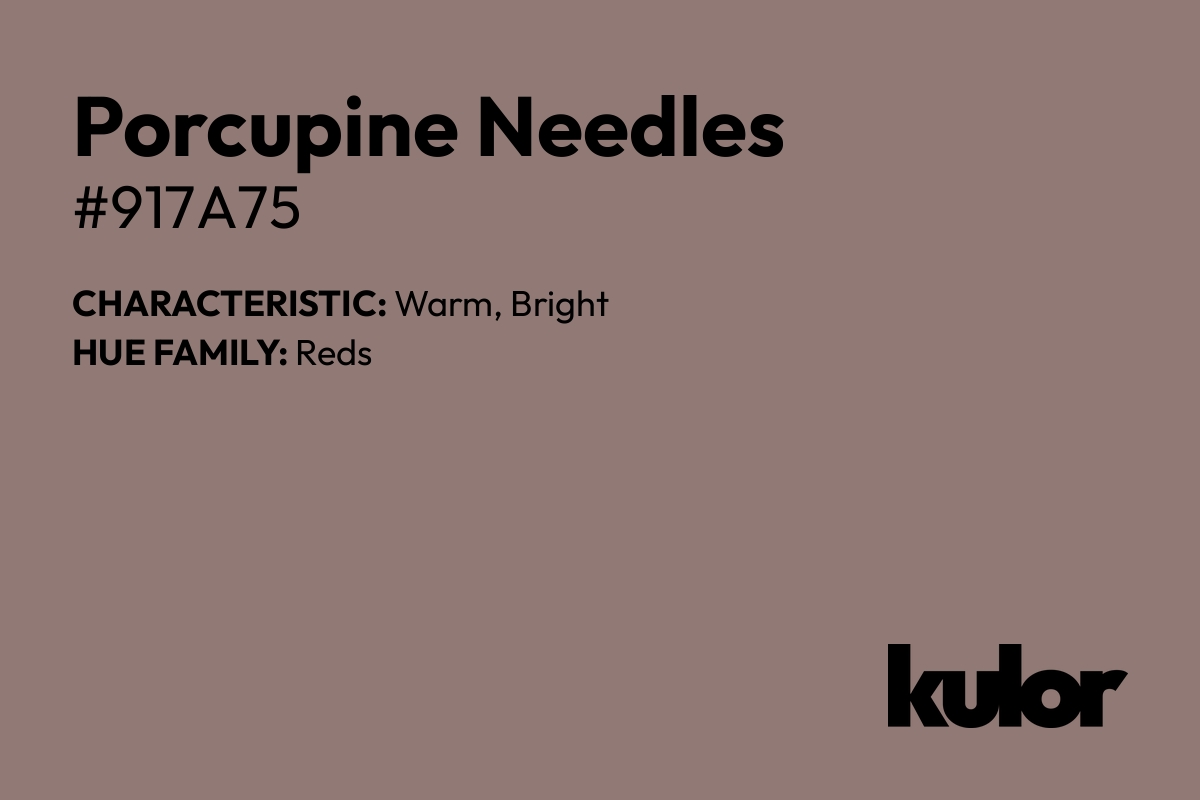 Porcupine Needles is a color with a HTML hex code of #917a75.