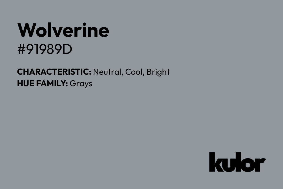 Wolverine is a color with a HTML hex code of #91989d.