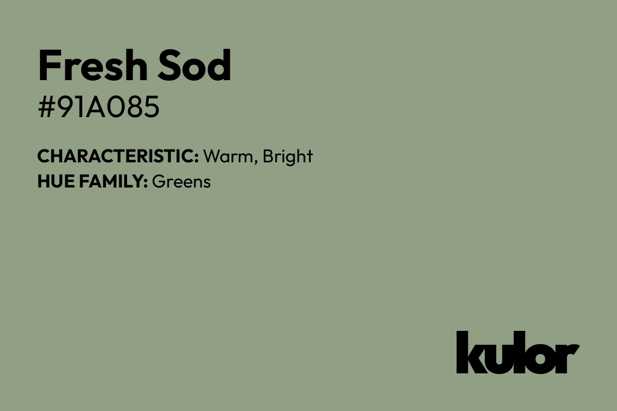 Fresh Sod is a color with a HTML hex code of #91a085.