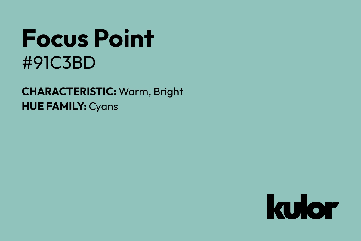 Focus Point is a color with a HTML hex code of #91c3bd.