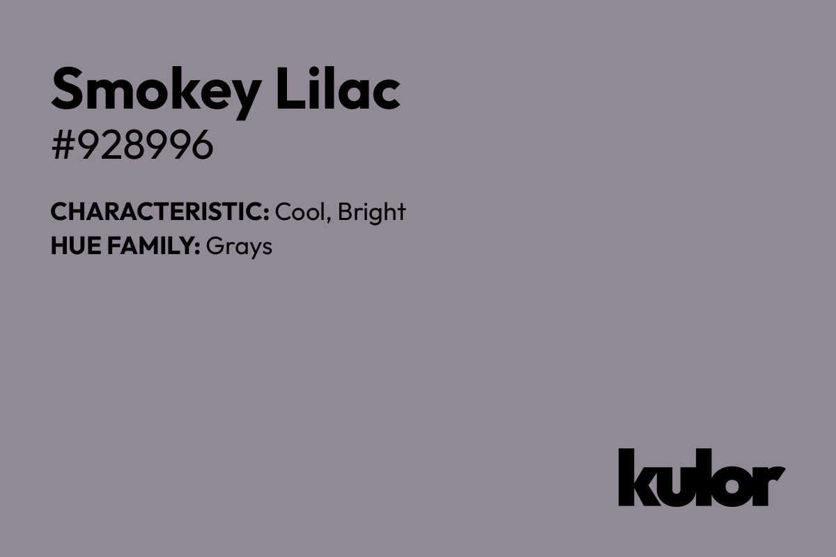 Smokey Lilac is a color with a HTML hex code of #928996.