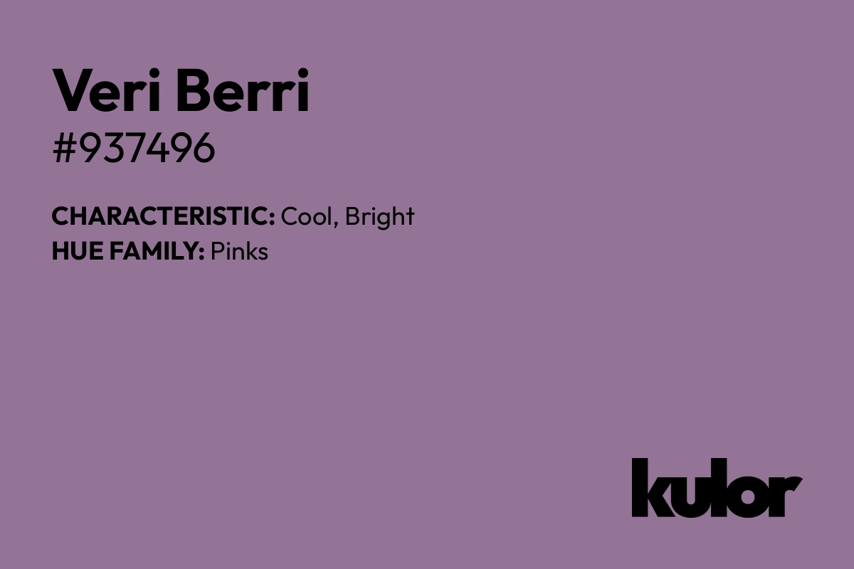 Veri Berri is a color with a HTML hex code of #937496.