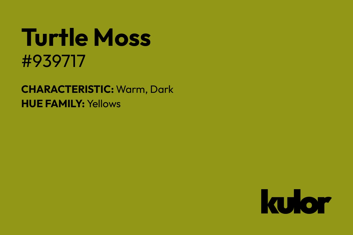 Turtle Moss is a color with a HTML hex code of #939717.