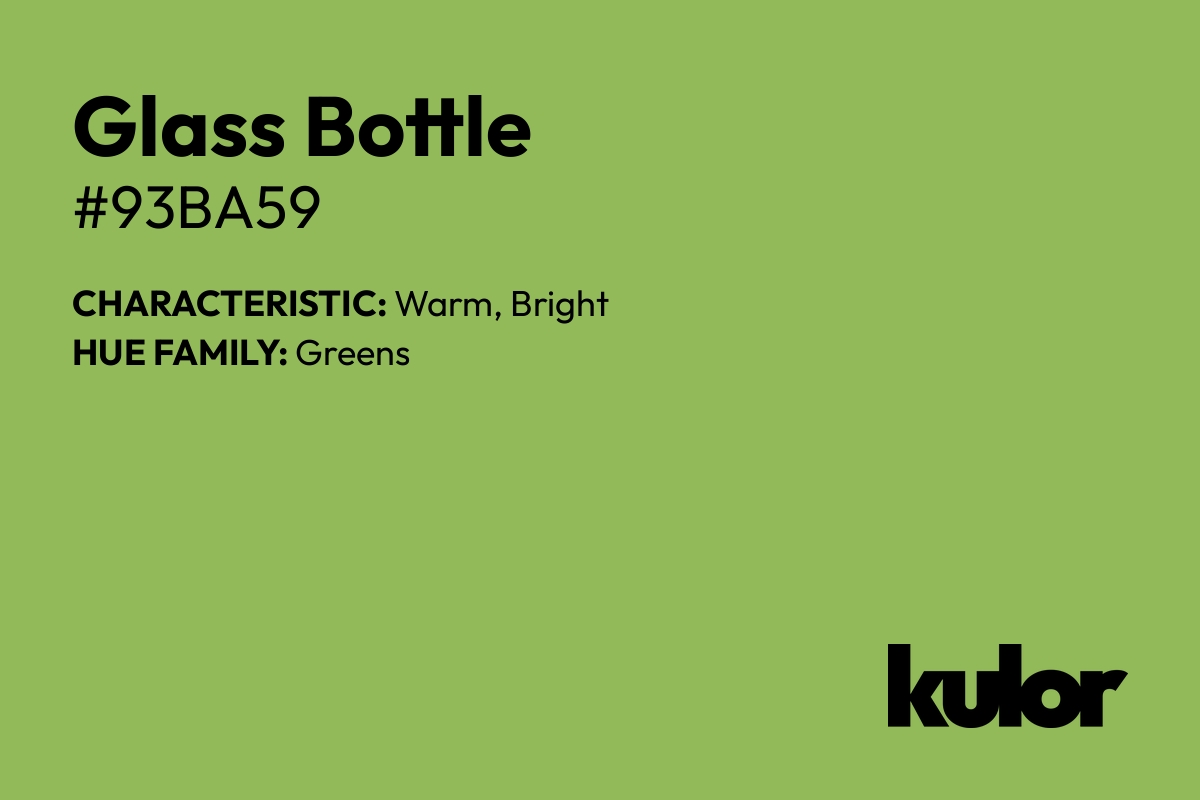 Glass Bottle is a color with a HTML hex code of #93ba59.