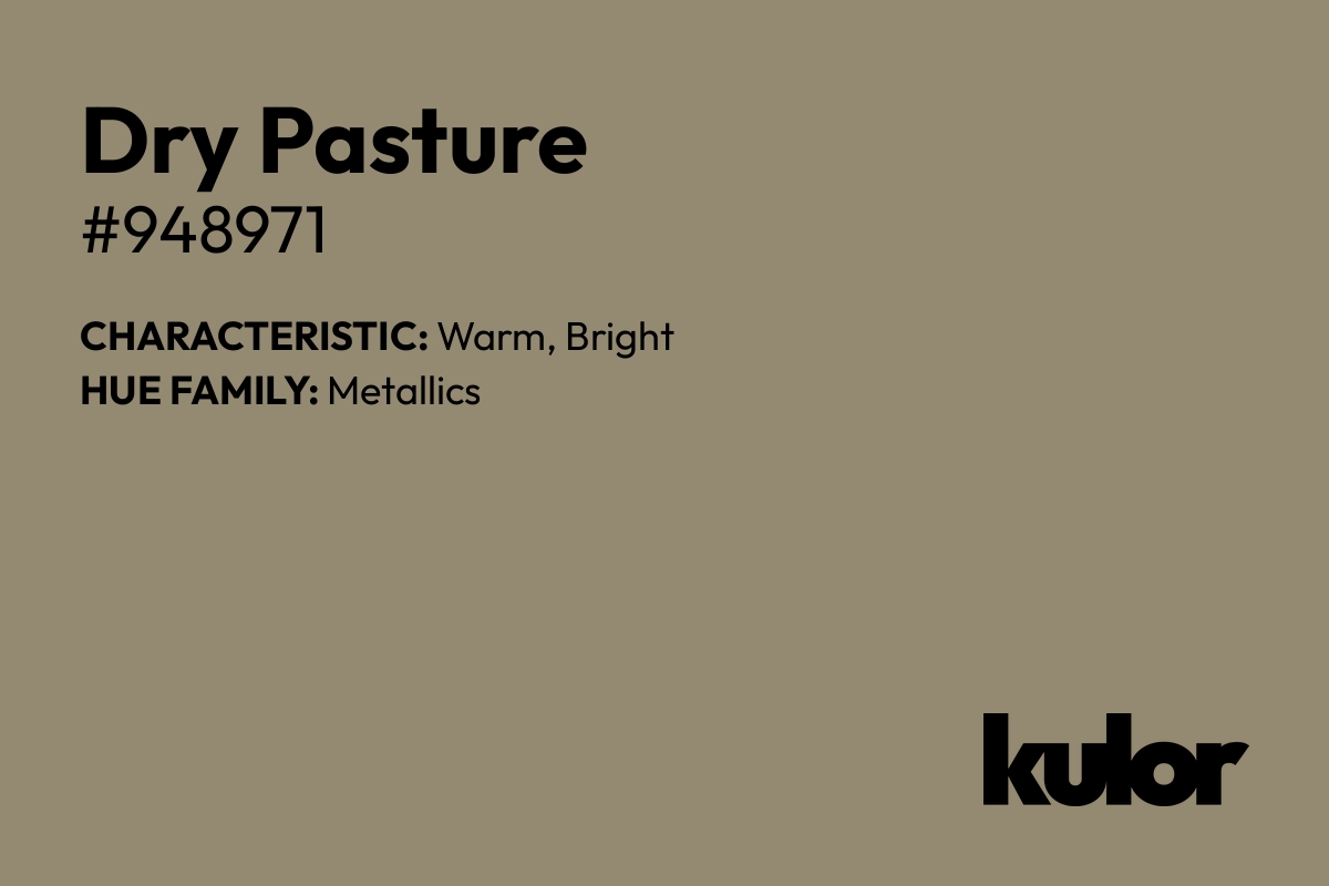 Dry Pasture is a color with a HTML hex code of #948971.