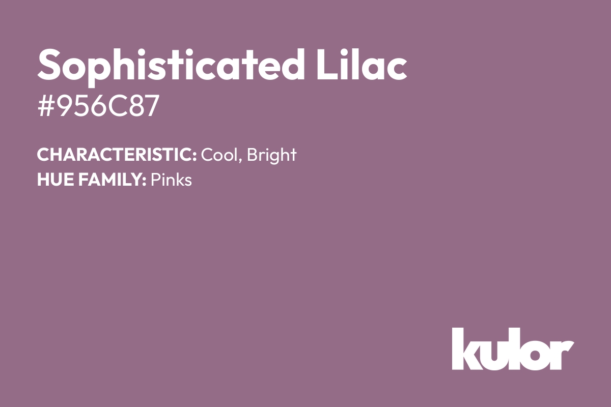 Sophisticated Lilac is a color with a HTML hex code of #956c87.