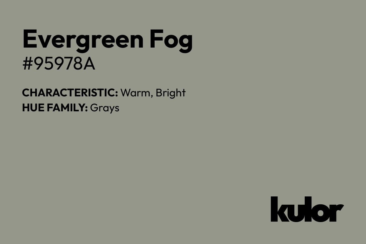 Evergreen Fog is a color with a HTML hex code of #95978a.