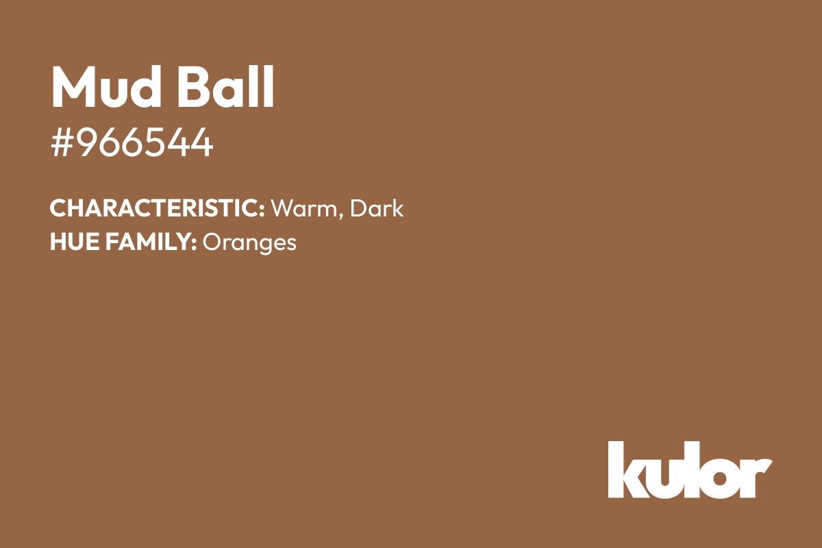 Mud Ball is a color with a HTML hex code of #966544.